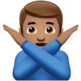 Apple(iPhone) Man Gesturing No: Medium Skin Tone Emoji