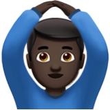 Apple(iPhone) Man Gesturing Ok: Dark Skin Tone Emoji