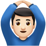 Apple(iPhone) Man Gesturing Ok: Light Skin Tone Emoji