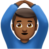 Apple(iPhone) Man Gesturing Ok: Medium-Dark Skin Tone Emoji