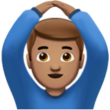 Apple(iPhone) Man Gesturing Ok: Medium Skin Tone Emoji