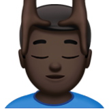 Apple(iPhone) Man Getting Massage: Dark Skin Tone Emoji