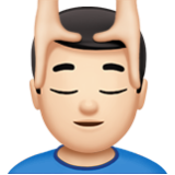 Apple(iPhone) Man Getting Massage: Light Skin Tone Emoji