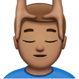 Apple(iPhone) Man Getting Massage: Medium Skin Tone Emoji