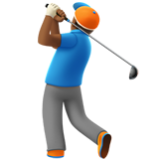 Apple(iPhone) Man Golfing: Medium-Dark Skin Tone Emoji