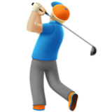 Apple(iPhone) Man Golfing: Medium-Light Skin Tone Emoji