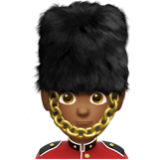 Apple(iPhone) Man Guard: Medium-Dark Skin Tone Emoji