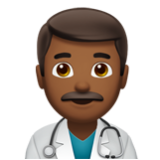 Apple(iPhone) Man Health Worker: Medium-Dark Skin Tone Emoji