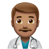 Apple(iPhone) Man Health Worker: Medium Skin Tone Emoji