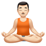 Apple(iPhone) Man In Lotus Position: Light Skin Tone Emoji