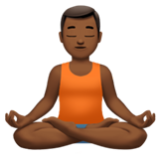 Apple(iPhone) Man In Lotus Position: Medium-Dark Skin Tone Emoji