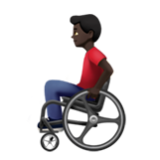 Apple(iPhone) Man In Manual Wheelchair: Dark Skin Tone Emoji