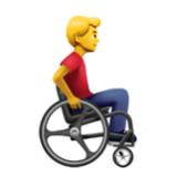 Apple(iPhone) Man In Manual Wheelchair Facing Right Emoji