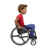 Apple(iPhone) Man In Manual Wheelchair Facing Right: Medium Skin Tone Emoji