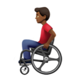 Apple(iPhone) Man In Manual Wheelchair: Medium-Dark Skin Tone Emoji