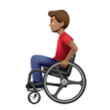 Apple(iPhone) Man In Manual Wheelchair: Medium Skin Tone Emoji