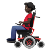 Apple(iPhone) Man In Motorized Wheelchair: Dark Skin Tone Emoji