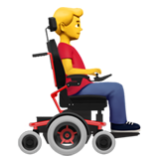 Apple(iPhone) Man In Motorized Wheelchair Facing Right Emoji