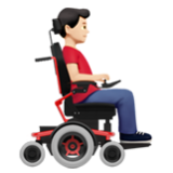 Apple(iPhone) Man In Motorized Wheelchair Facing Right: Light Skin Tone Emoji