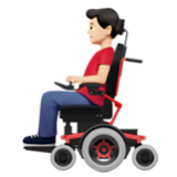 Apple(iPhone) Man In Motorized Wheelchair: Light Skin Tone Emoji