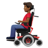 Apple(iPhone) Man In Motorized Wheelchair: Medium-Dark Skin Tone Emoji