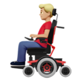 Apple(iPhone) Man In Motorized Wheelchair: Medium-Light Skin Tone Emoji