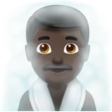 Apple(iPhone) Man In Steamy Room: Dark Skin Tone Emoji