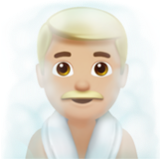 Apple(iPhone) Man In Steamy Room: Medium-Light Skin Tone Emoji