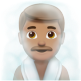 Apple(iPhone) Man In Steamy Room: Medium Skin Tone Emoji