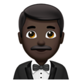 Apple(iPhone) Man In Tuxedo: Dark Skin Tone Emoji