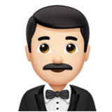 Apple(iPhone) Man In Tuxedo: Light Skin Tone Emoji