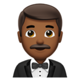 Apple(iPhone) Man In Tuxedo: Medium-Dark Skin Tone Emoji