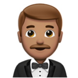 Apple(iPhone) Man In Tuxedo: Medium Skin Tone Emoji