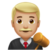 Apple(iPhone) Man Judge: Medium-Light Skin Tone Emoji