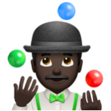 Apple(iPhone) Man Juggling: Dark Skin Tone Emoji