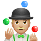 Apple(iPhone) Man Juggling: Medium-Light Skin Tone Emoji