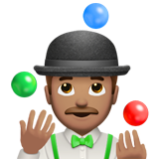 Apple(iPhone) Man Juggling: Medium Skin Tone Emoji