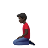 Apple(iPhone) Man Kneeling: Dark Skin Tone Emoji