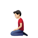 Apple(iPhone) Man Kneeling: Light Skin Tone Emoji