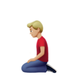 Apple(iPhone) Man Kneeling: Medium-Light Skin Tone Emoji