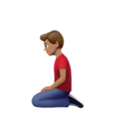 Apple(iPhone) Man Kneeling: Medium Skin Tone Emoji