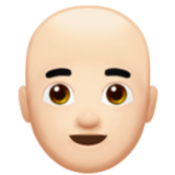 Apple(iPhone) Man: Light Skin Tone, Bald Emoji