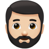 Apple(iPhone) Man: Light Skin Tone, Beard Emoji