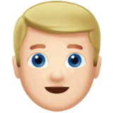 Apple(iPhone) Man: Light Skin Tone, Blond Hair Emoji