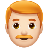 Apple(iPhone) Man: Light Skin Tone, Red Hair Emoji