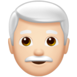 Apple(iPhone) Man: Light Skin Tone, White Hair Emoji