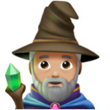 Apple(iPhone) Man Mage: Medium-Light Skin Tone Emoji