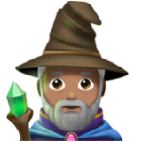 Apple(iPhone) Man Mage: Medium Skin Tone Emoji