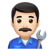 Apple(iPhone) Man Mechanic: Light Skin Tone Emoji