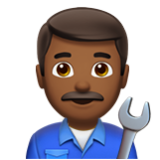 Apple(iPhone) Man Mechanic: Medium-Dark Skin Tone Emoji